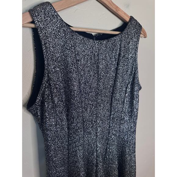 MSK Glitter Ombré Metallic Fit & Flare Dress Silver To Bronze 12 - Picture 4 of 10